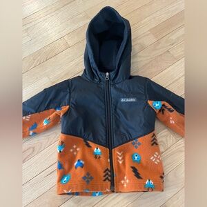 Columbia toddler/ kid fleece, water resistant, hooded jacket